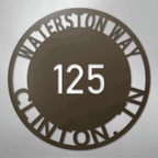 Bold Circle Address Personalized Steel Metal Sign Wall ArtCustomly Gifts