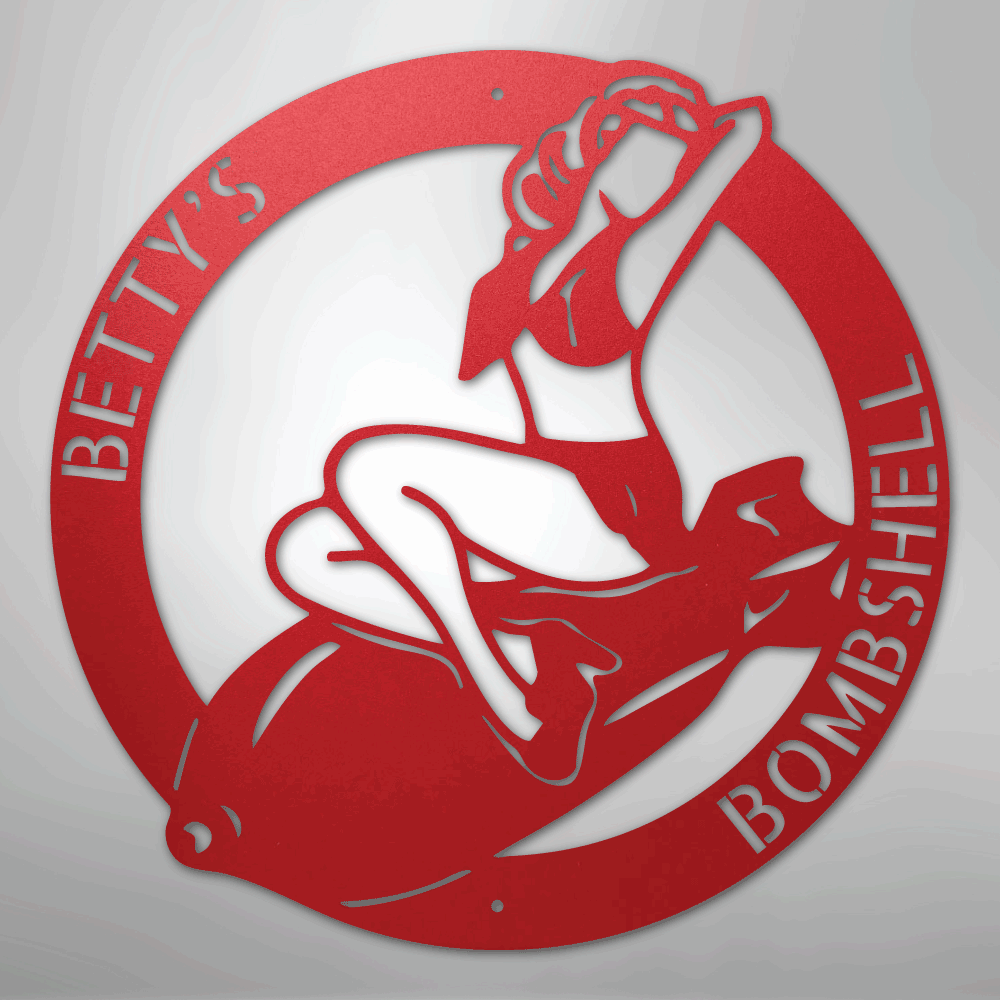 Bomber Lady Personalized Steel Metal Sign Wall ArtCustomly Gifts