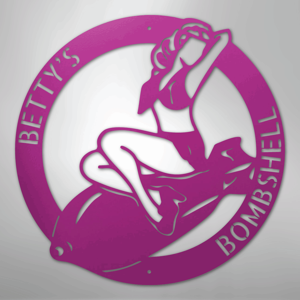 Bomber Lady Personalized Steel Metal Sign Wall ArtCustomly Gifts
