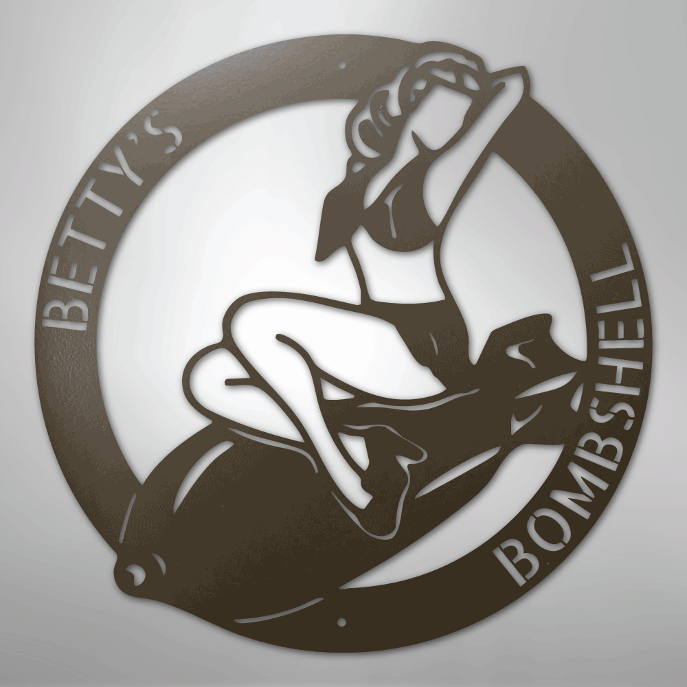 Bomber Lady Personalized Steel Metal Sign Wall ArtCustomly Gifts