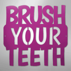 Brush Your Teeth Quote - Steel Metal Bathroom Sign Wall ArtCustomly Gifts