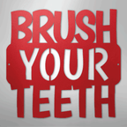 Brush Your Teeth Quote - Steel Metal Bathroom Sign Wall ArtCustomly Gifts