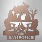 Camping Monogram Personalized - Steel Metal Sign Wall ArtCustomly Gifts