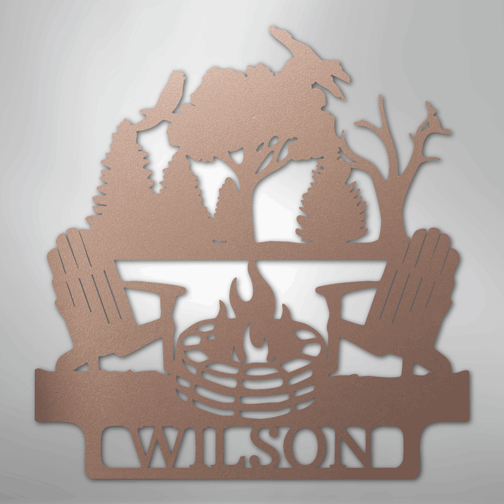 Camping Monogram Personalized - Steel Metal Sign Wall ArtCustomly Gifts