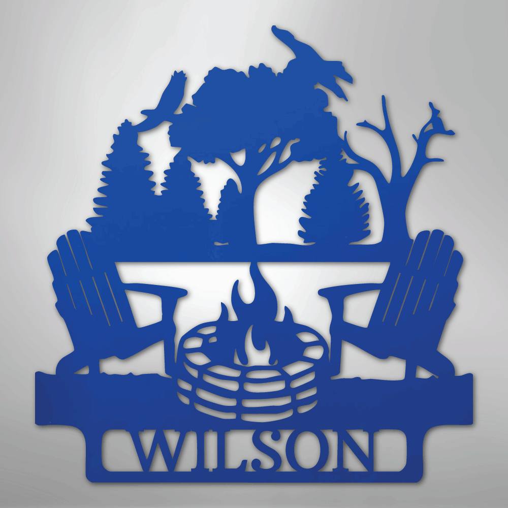Camping Monogram Personalized - Steel Metal Sign Wall ArtCustomly Gifts