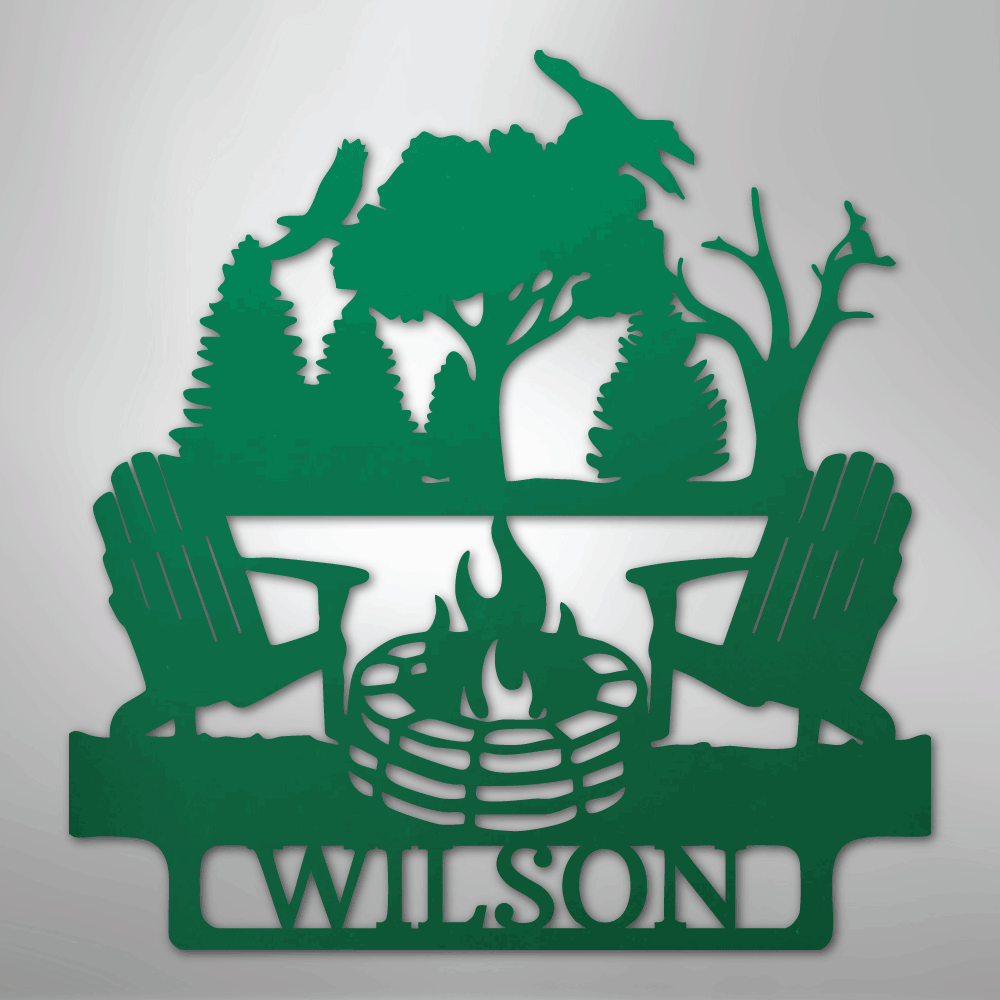 Camping Monogram Personalized - Steel Metal Sign Wall ArtCustomly Gifts