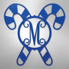 Candy Cane Initial Monogram Personalized Steel Metal Sign Wall ArtCustomly Gifts