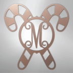 Candy Cane Initial Monogram Personalized Steel Metal Sign Wall ArtCustomly Gifts