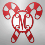 Candy Cane Initial Monogram Personalized Steel Metal Sign Wall ArtCustomly Gifts