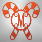 Candy Cane Initial Monogram Personalized Steel Metal Sign Wall ArtCustomly Gifts