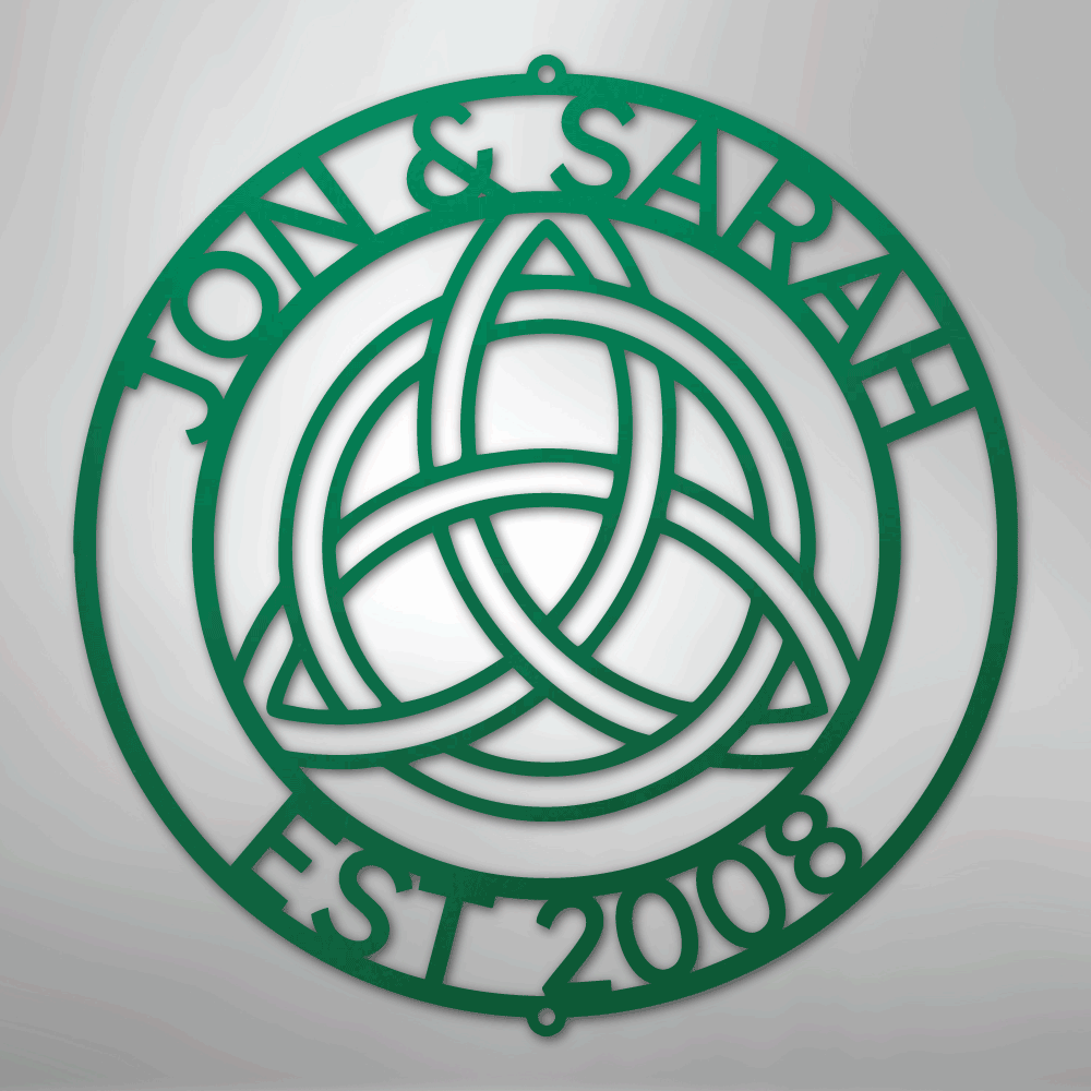 Celtic Trinity Knot Ring Personalized Names Text Steel Metal Sign Wall ArtCustomly Gifts