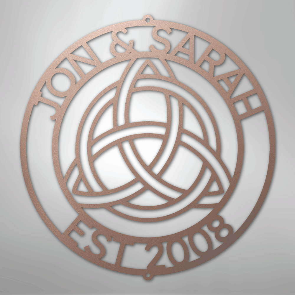 Celtic Trinity Knot Ring Personalized Names Text Steel Metal Sign Wall ArtCustomly Gifts