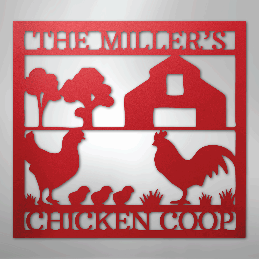 Chicken Coop Personalized Steel Metal Sign Wall ArtCustomly Gifts