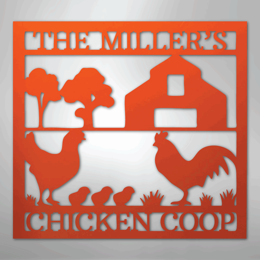 Chicken Coop Personalized Steel Metal Sign Wall ArtCustomly Gifts
