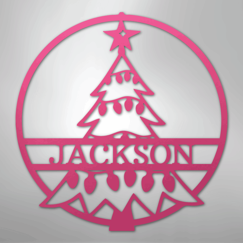 Christmas Tree Personalized Steel Metal Sign Wall ArtCustomly Gifts
