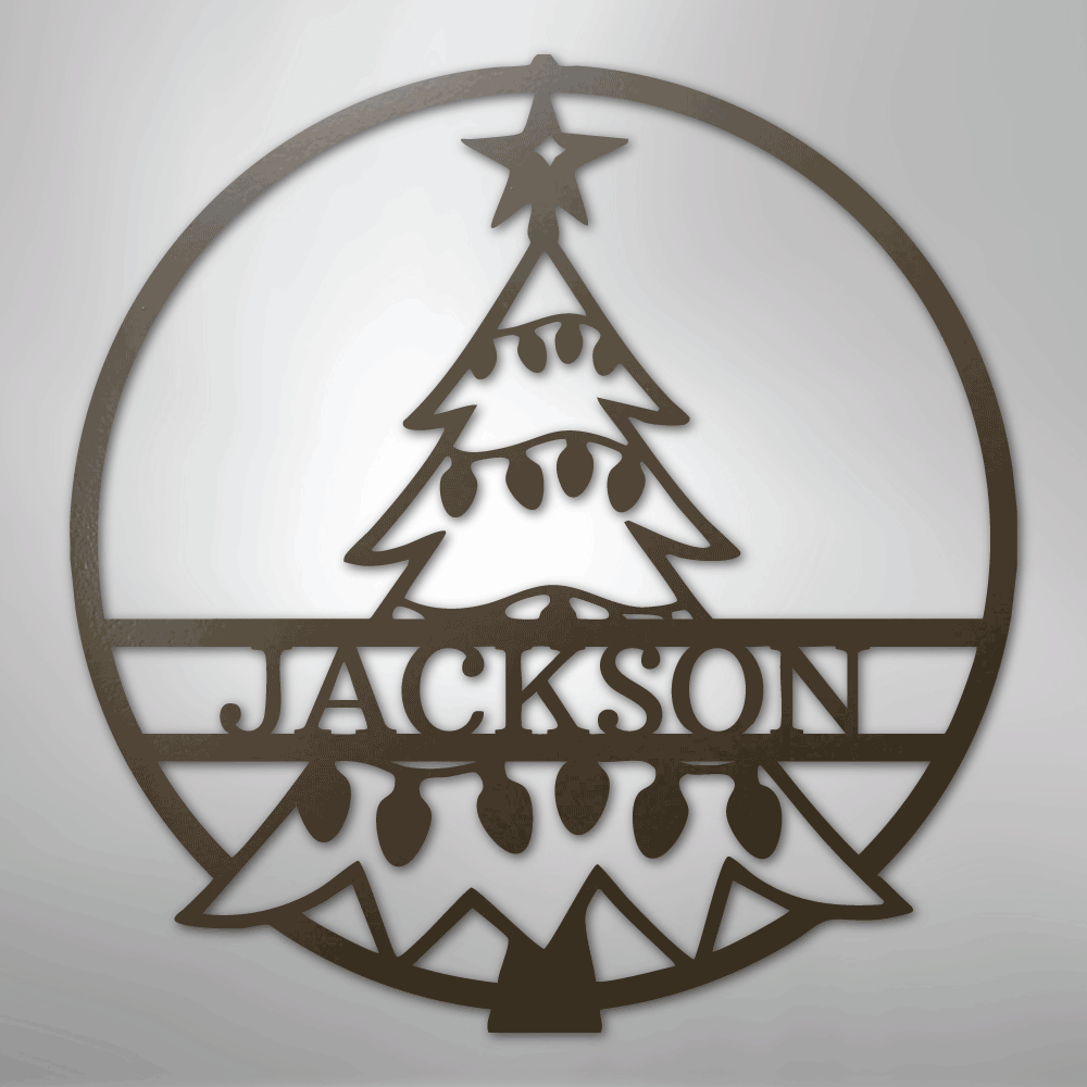 Christmas Tree Personalized Steel Metal Sign Wall ArtCustomly Gifts