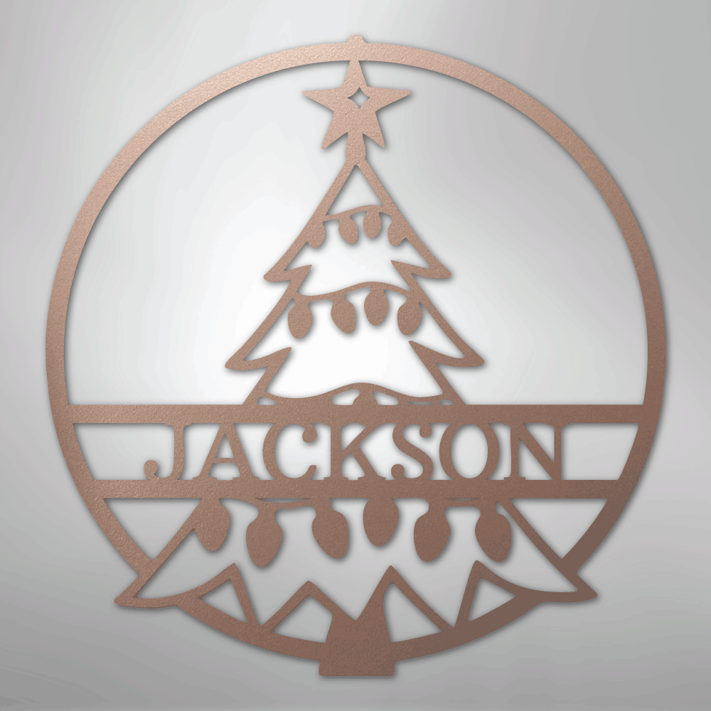 Christmas Tree Personalized Steel Metal Sign Wall ArtCustomly Gifts