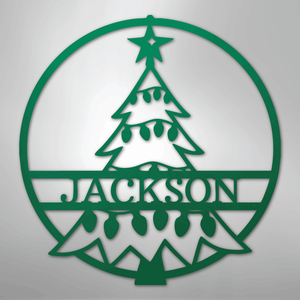 Christmas Tree Personalized Steel Metal Sign Wall ArtCustomly Gifts