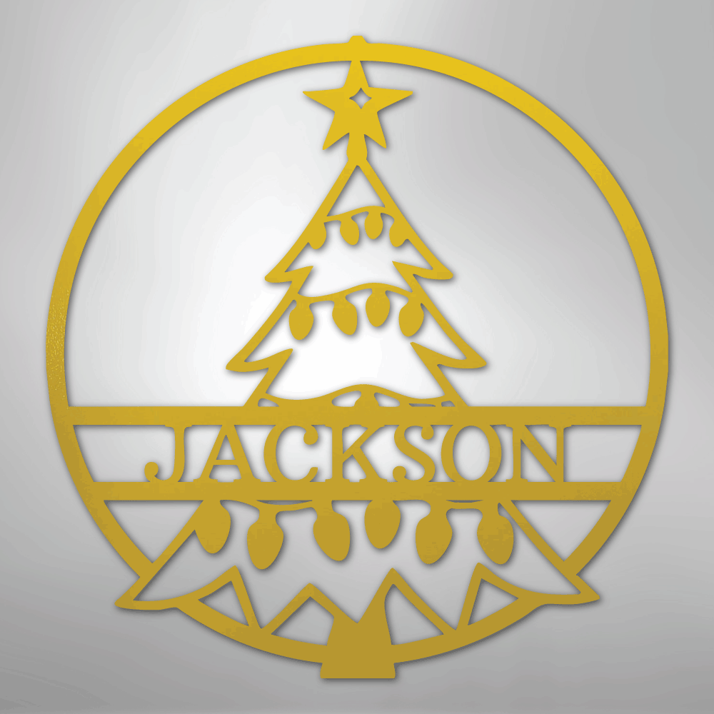 Christmas Tree Personalized Steel Metal Sign Wall ArtCustomly Gifts