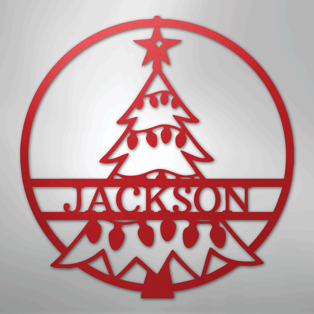 Christmas Tree Personalized Steel Metal Sign Wall ArtCustomly Gifts
