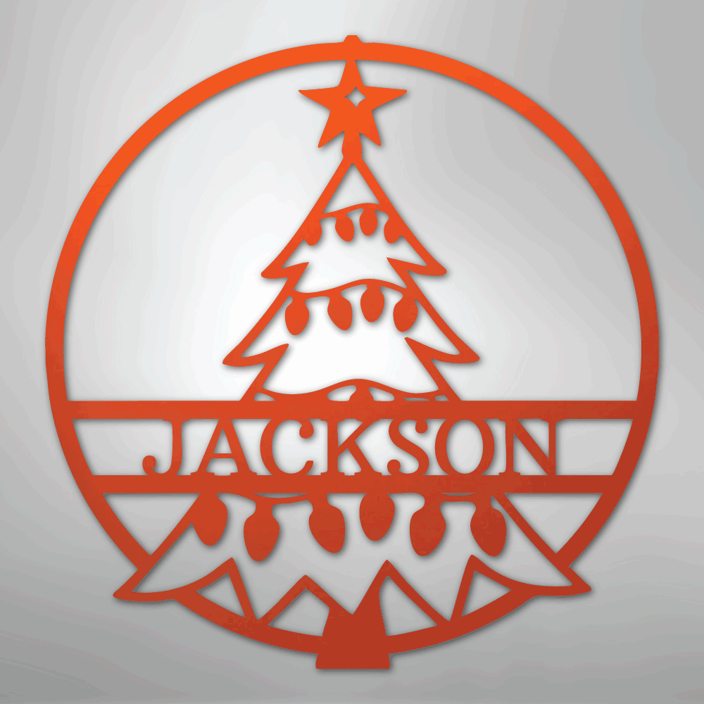 Christmas Tree Personalized Steel Metal Sign Wall ArtCustomly Gifts