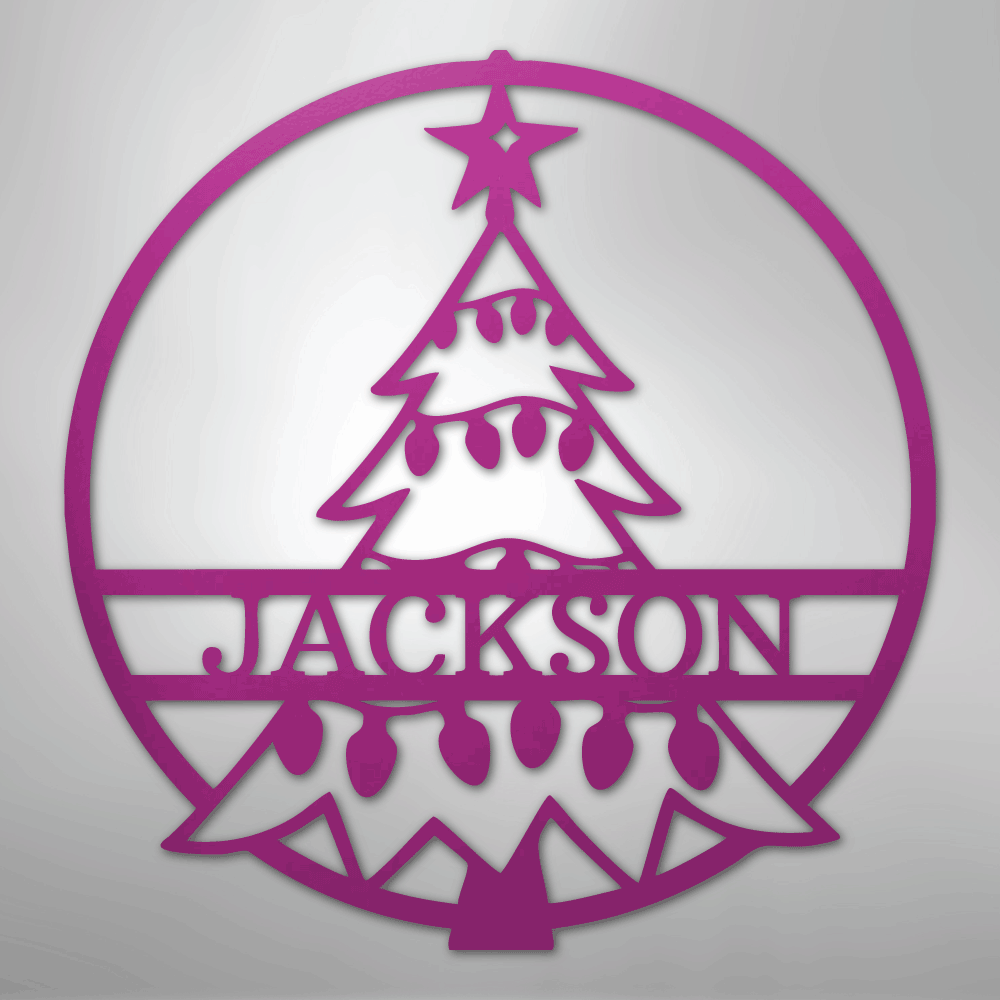 Christmas Tree Personalized Steel Metal Sign Wall ArtCustomly Gifts