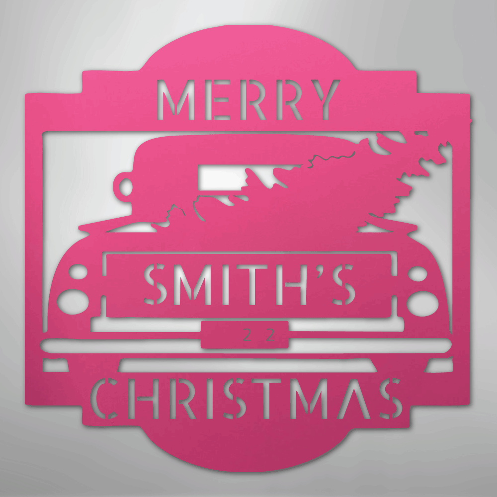 Christmas Truck Personalized Steel Metal Sign Wall ArtCustomly Gifts