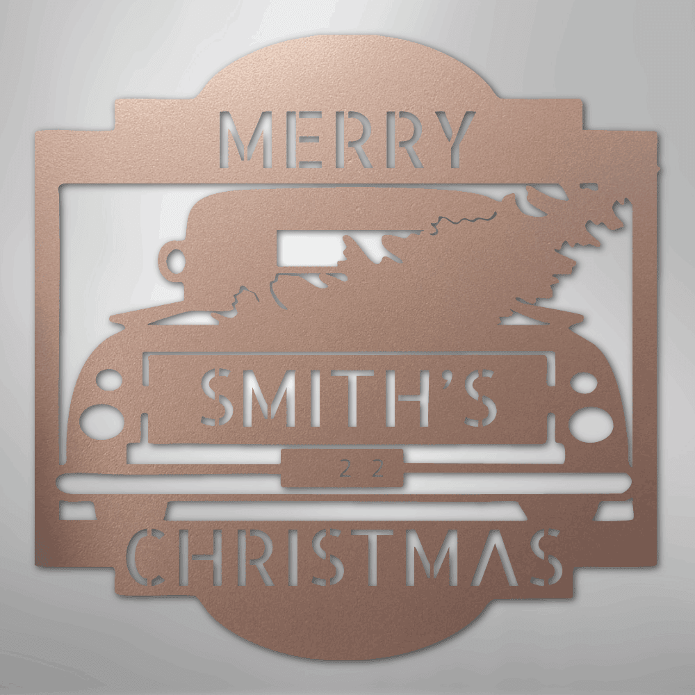 Christmas Truck Personalized Steel Metal Sign Wall ArtCustomly Gifts