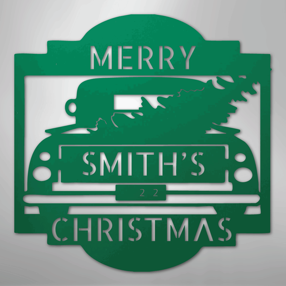 Christmas Truck Personalized Steel Metal Sign Wall ArtCustomly Gifts