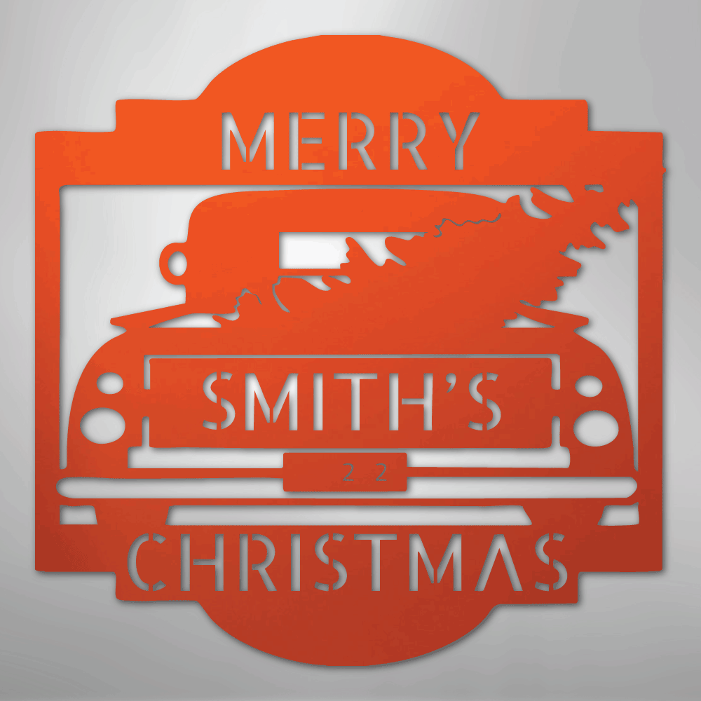 Christmas Truck Personalized Steel Metal Sign Wall ArtCustomly Gifts