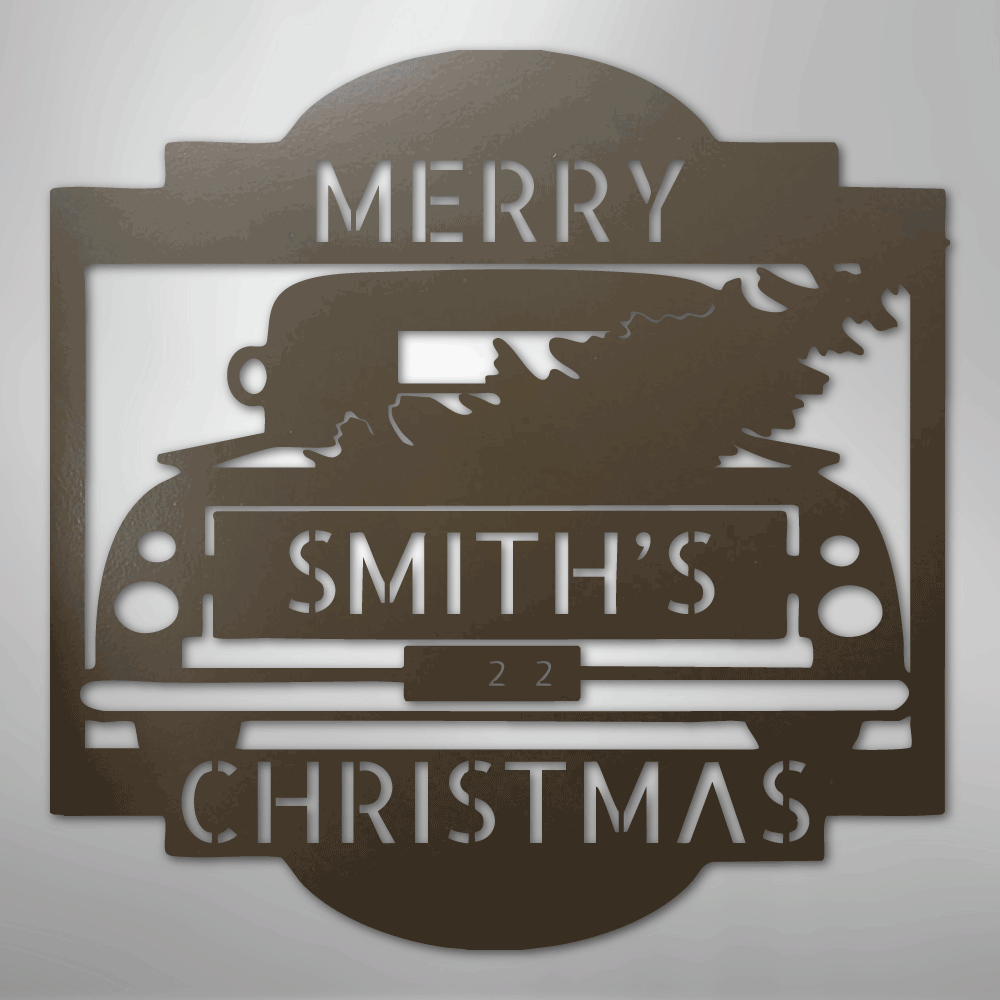 Christmas Truck Personalized Steel Metal Sign Wall ArtCustomly Gifts