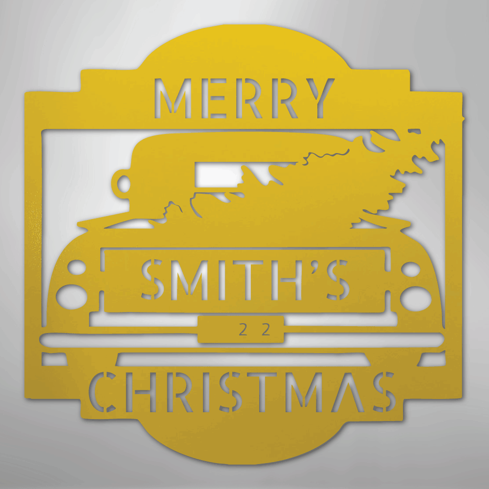 Christmas Truck Personalized Steel Metal Sign Wall ArtCustomly Gifts