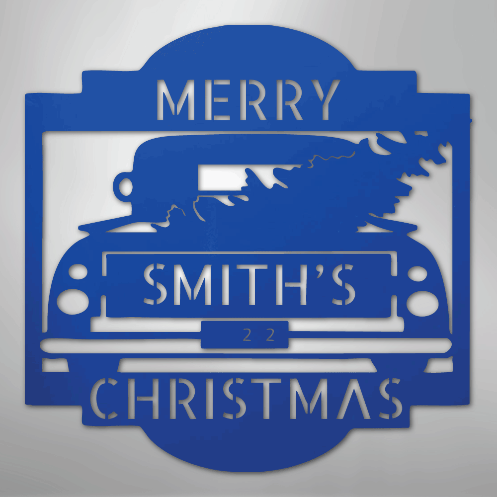 Christmas Truck Personalized Steel Metal Sign Wall ArtCustomly Gifts