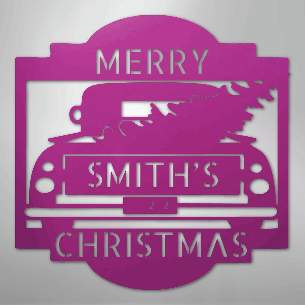 Christmas Truck Personalized Steel Metal Sign Wall ArtCustomly Gifts