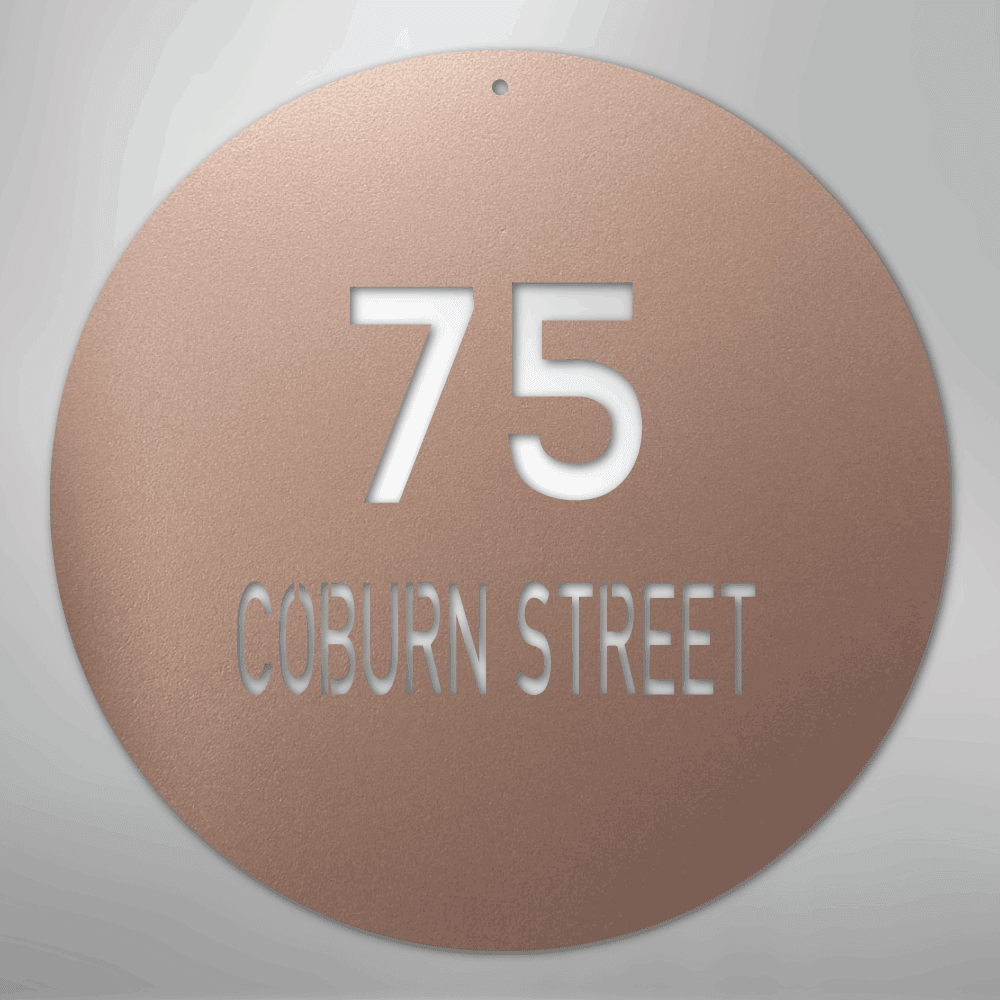 Circle Address Personalized Steel Metal Sign Wall ArtCustomly Gifts