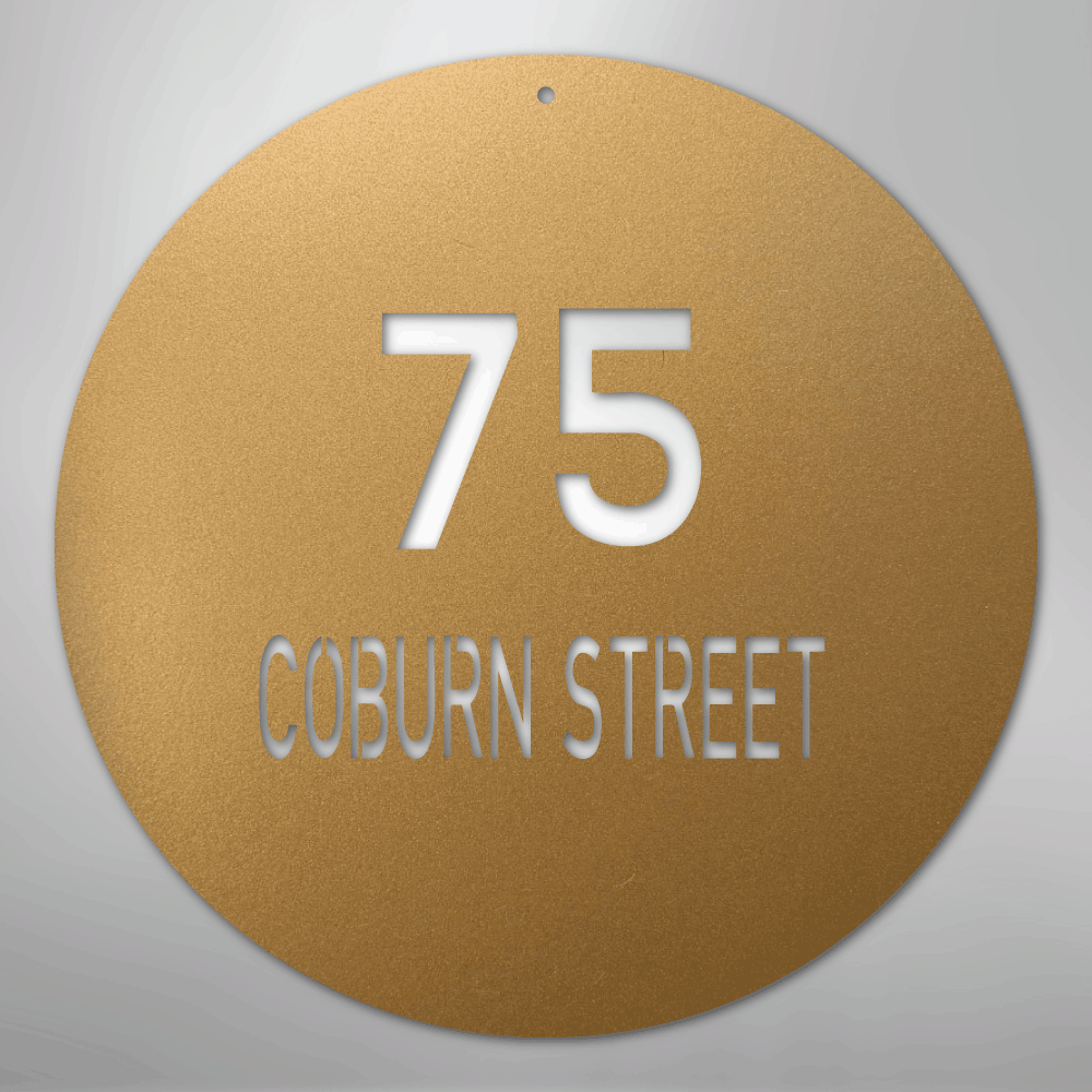 Circle Address Personalized Steel Metal Sign Wall ArtCustomly Gifts