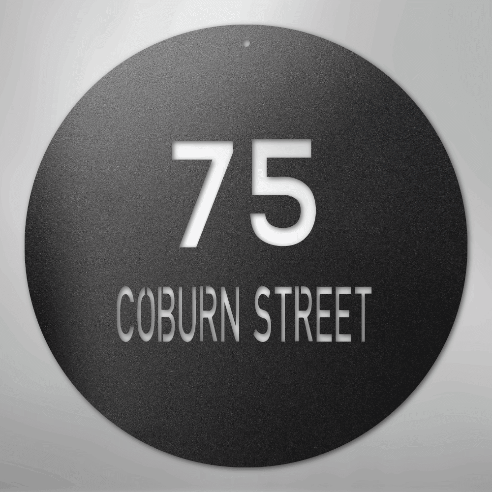Circle Address Personalized Steel Metal Sign Wall ArtCustomly Gifts