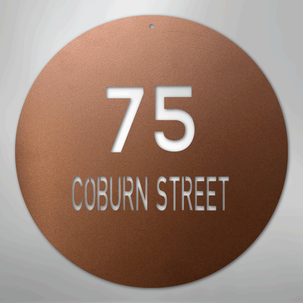 Circle Address Personalized Steel Metal Sign Wall ArtCustomly Gifts