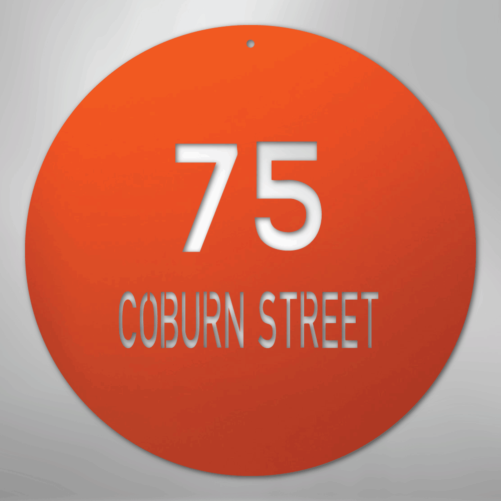 Circle Address Personalized Steel Metal Sign Wall ArtCustomly Gifts