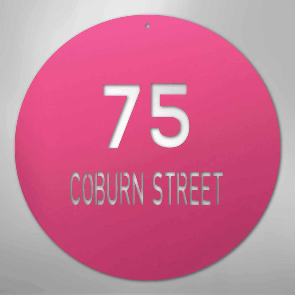Circle Address Personalized Steel Metal Sign Wall ArtCustomly Gifts