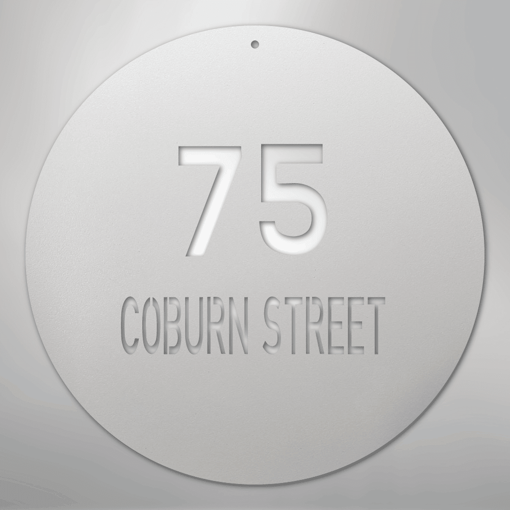 Circle Address Personalized Steel Metal Sign Wall ArtCustomly Gifts