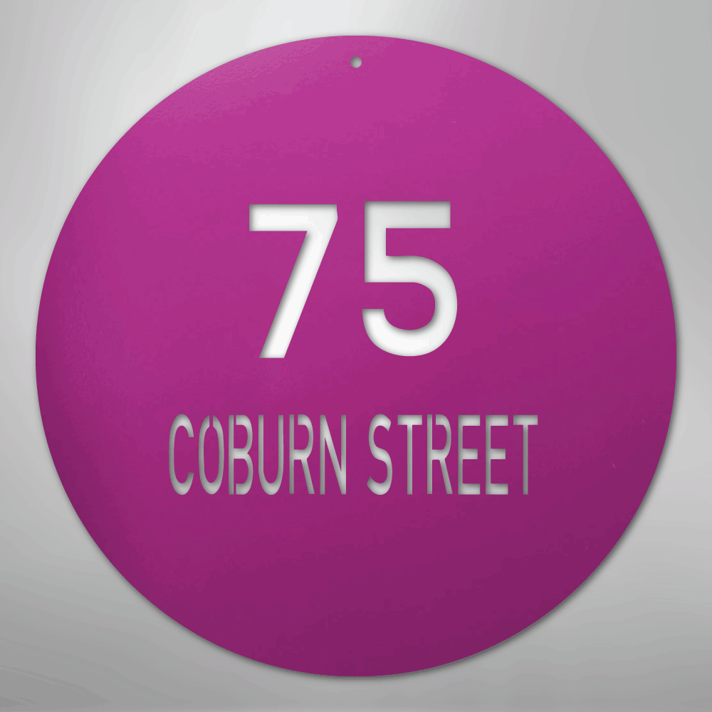 Circle Address Personalized Steel Metal Sign Wall ArtCustomly Gifts