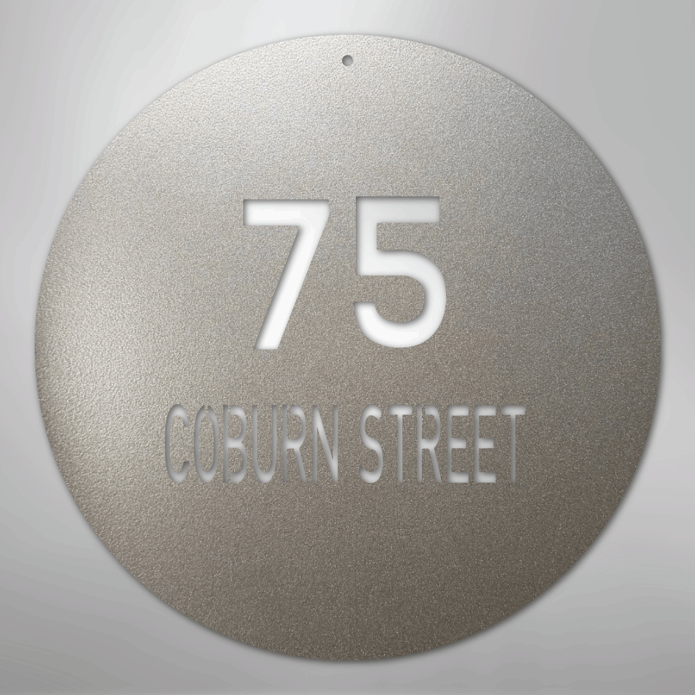 Circle Address Personalized Steel Metal Sign Wall ArtCustomly Gifts