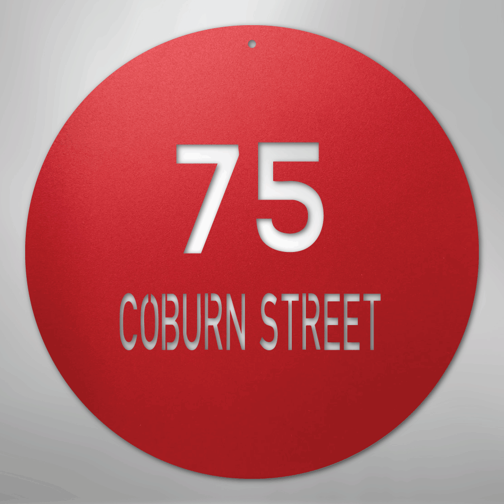 Circle Address Personalized Steel Metal Sign Wall ArtCustomly Gifts