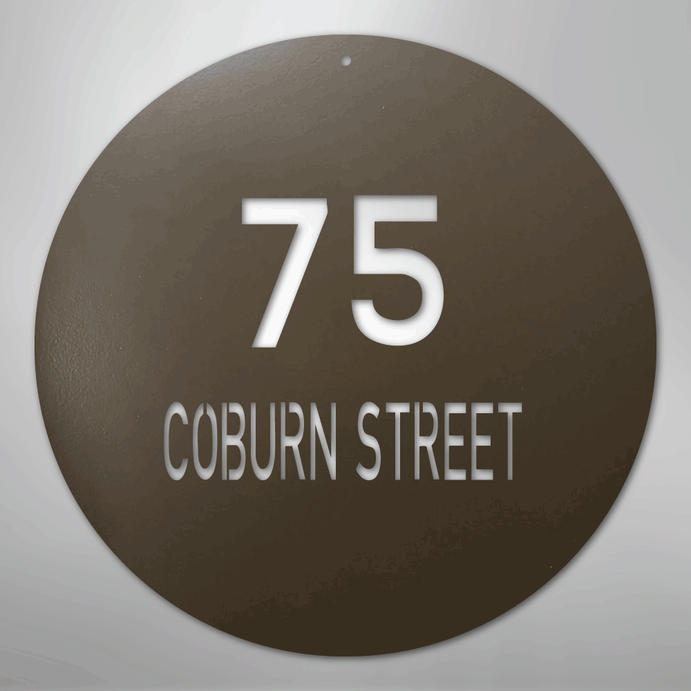 Circle Address Personalized Steel Metal Sign Wall ArtCustomly Gifts