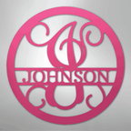 Circle Vine Personalized Name Initial Monogram Steel Metal Sign Wall ArtCustomly Gifts