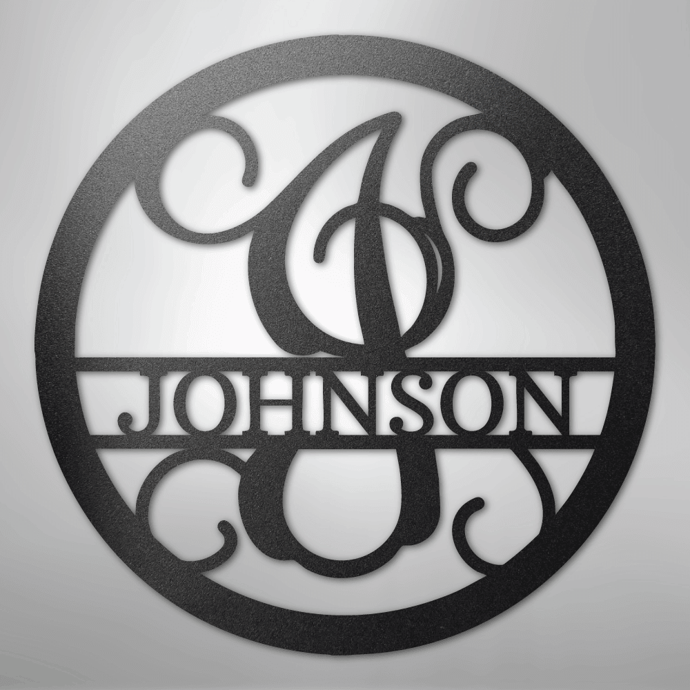Circle Vine Personalized Name Initial Monogram Steel Metal Sign Wall ArtCustomly Gifts