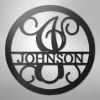 Circle Vine Personalized Name Initial Monogram Steel Metal Sign Wall ArtCustomly Gifts