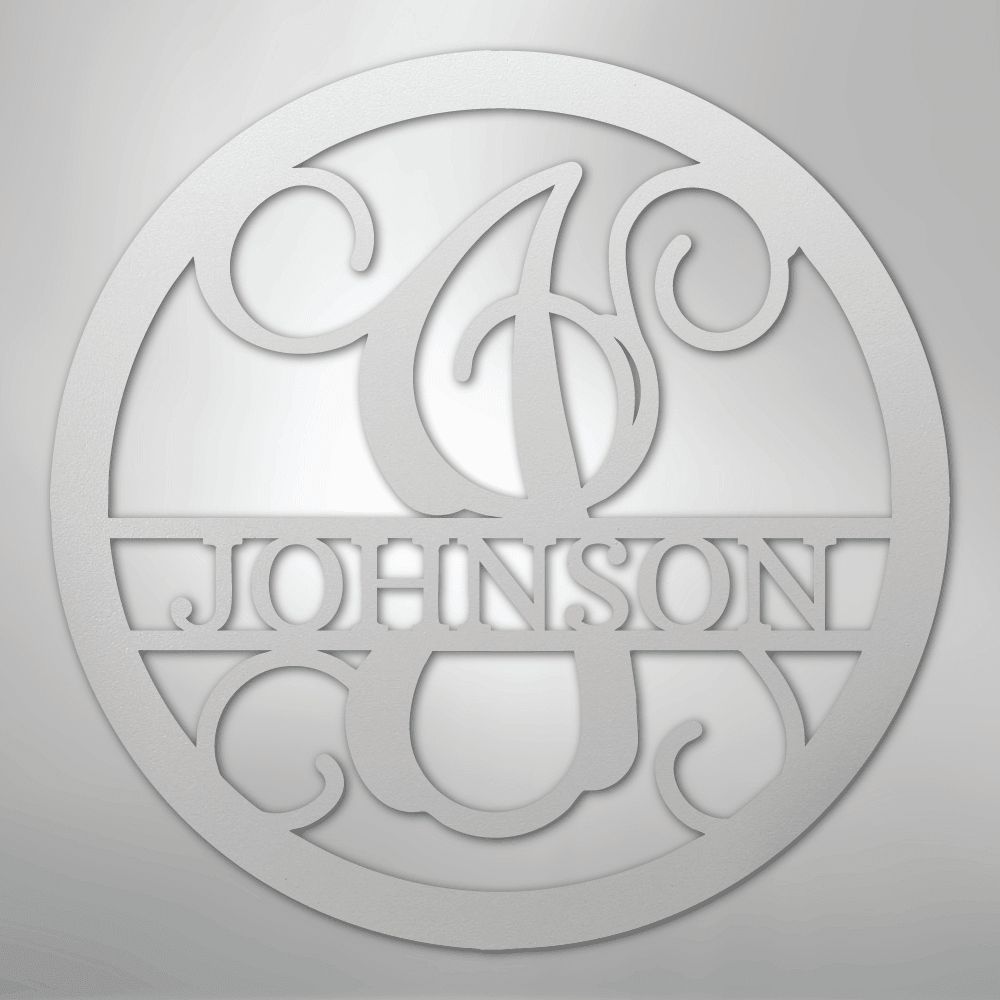 Circle Vine Personalized Name Initial Monogram Steel Metal Sign Wall ArtCustomly Gifts