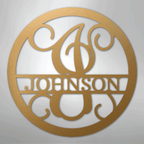 Circle Vine Personalized Name Initial Monogram Steel Metal Sign Wall ArtCustomly Gifts